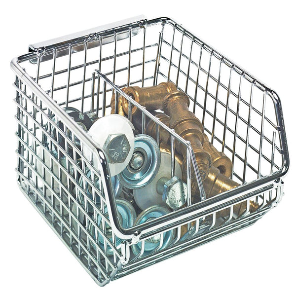 Quantum Chrome Wire Louvered Panels and Mesh Stack and Hang Bins Wire Louvered Panel, 36"W x 30"H - 938026