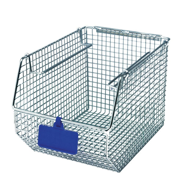 Quantum Chrome Wire Louvered Panels and Mesh Stack and Hang Bins Mesh Stack/Hang Bin, 8-1/8"W x 9"H x 17-3/4"D, cs/5 - 960559
