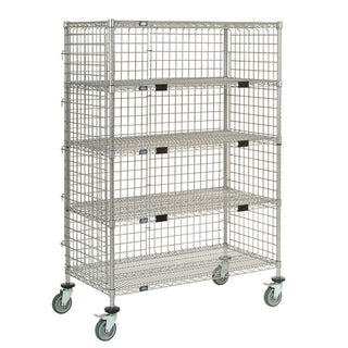 Enclosed Wire Shelf Carts Enclosed Wire Shelf Cart, 24"W x 36"D x 69"H - 938063
