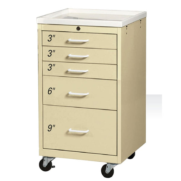 AliMed Quick-Ship Mini Series 5-Drawer Procedure Cart AliMed Mini Series 5-Drawer Cart, QUICK SHIP - 938096
