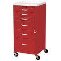 Harloff Mini-Line 6-Drawer Basic Emergency Cart Mini 6-Drawer Basic ER Cart w/ER Package, Burgundy - 938828/BUR/NA