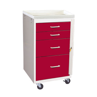 AliMed Mini Series 4-Drawer Emergency Cart Mini 4-Drawer ER Cart, Solid Beige - 938382/BEI/SO