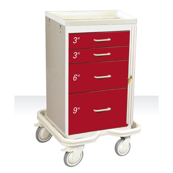 AliMed Mini Series 4-Drawer Emergency Tower Mini 4-Drawer ER Tower, Solid Dark Blue - 938383/DBL/SO