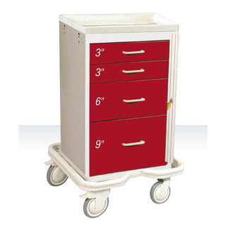AliMed Mini Series 4-Drawer Emergency Tower Mini 4-Drawer ER Tower, Two-Tone Beige - 938383/BEI/TT