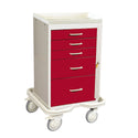 AliMed Mini Series 5-Drawer Emergency Tower Mini 5-Drawer ER Tower, Solid Red - 938384/RED/SO