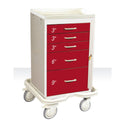 AliMed Mini Series 5-Drawer Emergency Tower Mini 5-Drawer ER Tower, Solid Red - 938384/RED/SO