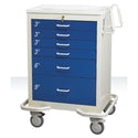 AliMed Standard Series 6-Drawer Anesthesia Cart, Key Lock, 27" Vertical Drawer Space Standard 6-Drawer Anesthesia Cart, Key Lock, Solid Dark Blue - 938395/DBL/SO