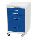 AliMed Mini Series 4-Drawer Cart, Push-Button Lock Mini 4-Drawer Cart, Push-Button Lock, Two-Tone Red - 938402/RED/TT