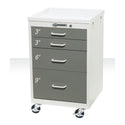 AliMed Mini Series 4-Drawer Cart, Key Lock Mini 4-Drawer Cart, Key Lock, Two-Tone Beige - 938400/BEI/TT