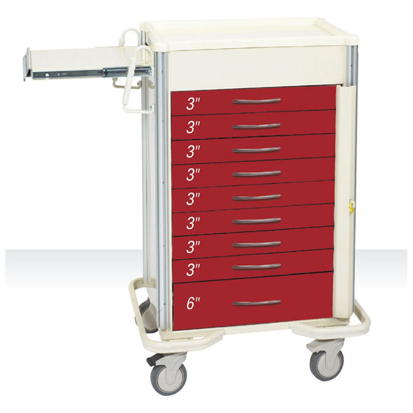 AliMed Select Series 9-Drawer Emergency Cart Select 9-Drawer ER Cart, Two-Tone Slate Blue - 938427/SBL/TT