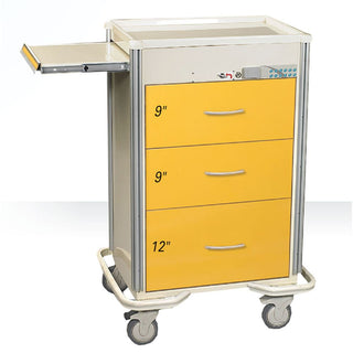 AliMed Select Series 3-Drawer Isolation Cart, Key Lock Select 3-Drawer Isolation Cart, Key Lock, Two-Tone Slate Blue - 938451/SBL/TT