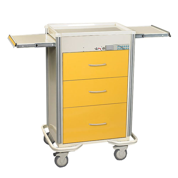 AliMed Select Series 3-Drawer Isolation Cart, Key Lock Select 3-Drawer Isolation Cart, Key Lock, Solid Yellow - 938451/YEL/SO