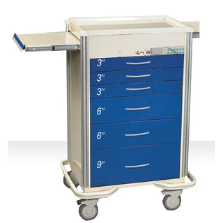 AliMed Select Series 6-Drawer Cart, Key Lock, 30" Drawer Space Select 6-Drawer Cart, Key Lock, Two-Tone Yellow - 938454/YEL/TT
