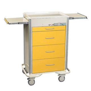 AliMed Select Series 4-Drawer Isolation Cart, Electronic Lock Select 4-Drawer Isolation Cart, Electronic Lock, Solid Slate Blue - 938433/SBL/SO