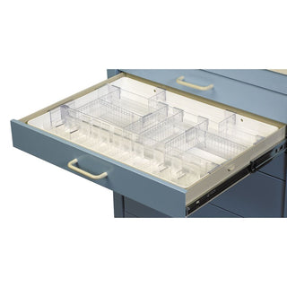 AliMed Cart Accessory, Full Drawer Tray w/Dividers/Ampule Holders/Rails Full Drawer Tray, 16 Dividers and 3 Rails, Select, Std./Wide - 938503