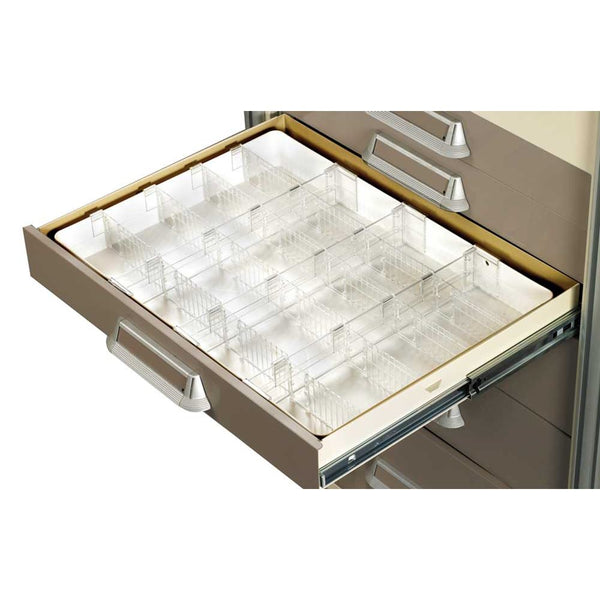 AliMed Cart Accessory, Full Drawer Tray w/Dividers/Ampule Holders/Rails Full Drawer Tray w/8 Dividers and 14 Ampule Holders, Select, Std./Wide - 938500