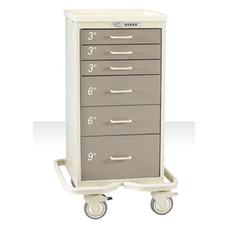 AliMed Mini Series 6-Drawer Tower, Key Lock Mini 6-Drawer Tower, Key Lock, Solid Red - 938561/RED/SO