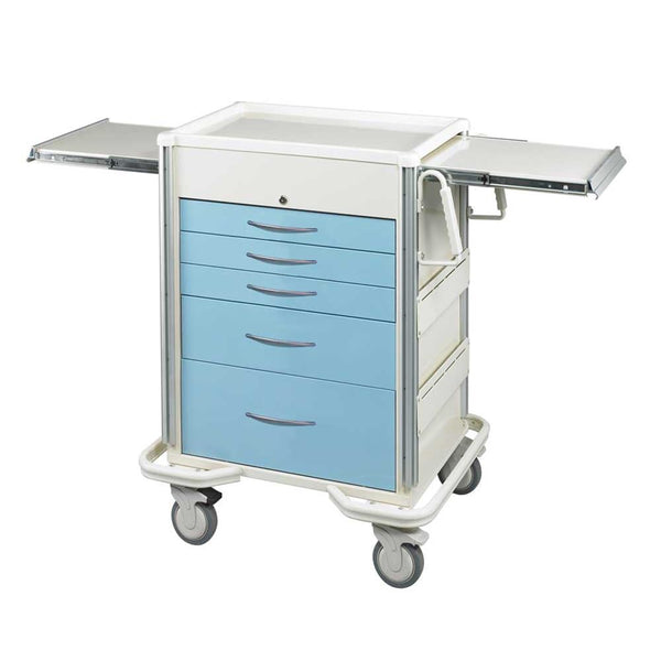AliMed Select Series 5-Drawer Cart, Electronic Lock Select 5-Drawer Cart, Electronic Lock, Solid Dark Blue - 938434/DBL/SO