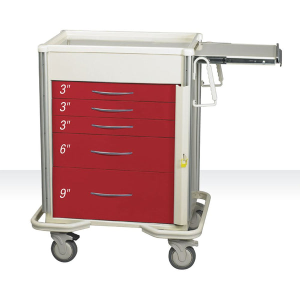 AliMed Select Series 5-Drawer Emergency Cart Select 5-Drawer ER Cart, Two-Tone Dark Blue - 938566/DBL/TT