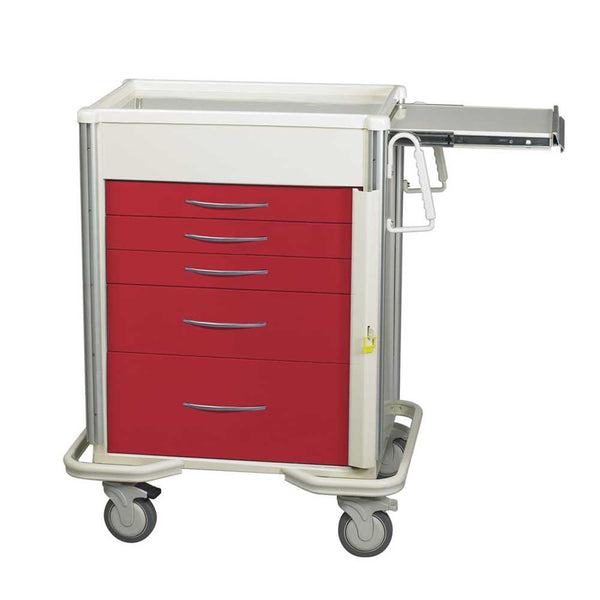 AliMed Select Series 5-Drawer Emergency Cart Select 5-Drawer ER Cart, Solid Slate Blue - 938566/SBL/SO
