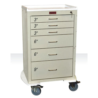 Harloff Mini24 6-Drawer Anesthesia Cart, Key Lock Mini24 6-Drawer Anesthesia Cart, Key Lock, Navy - 938725/NVY/NA