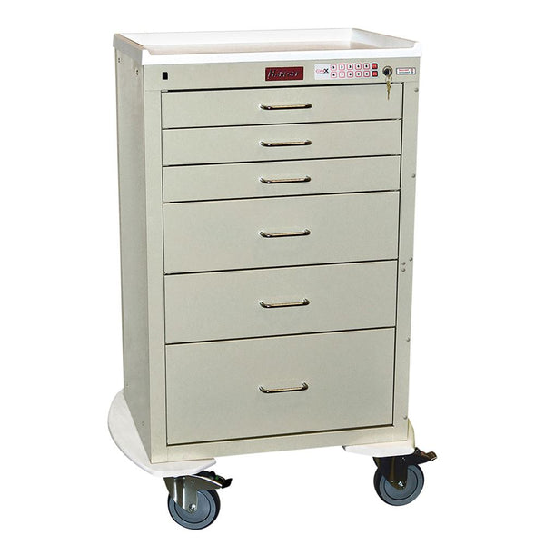 Harloff Mini24 6-Drawer Anesthesia Cart, Electronic Lock Mini24 6-Drawer Anesthesia Cart, Electronic Lock and Anesthesia Pkg, Hammer Blue - 938728/HMBL/NA