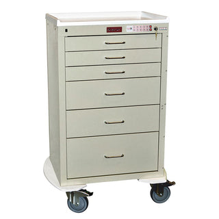 Harloff Mini24 6-Drawer Anesthesia Cart, Electronic Lock Mini24 6-Drawer Anesthesia Cart, Electronic Lock and Anesthesia Pkg, Light Blue - 938728/LBLU/NA