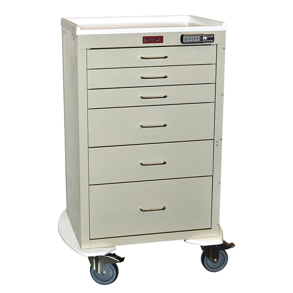 Harloff Mini24 6-Drawer Anesthesia Cart, Push-Button Lock Mini24 6-Drawer Anesthesia Cart, Push-Button Lock, Hammer Grey - 938730/HMGY/NA
