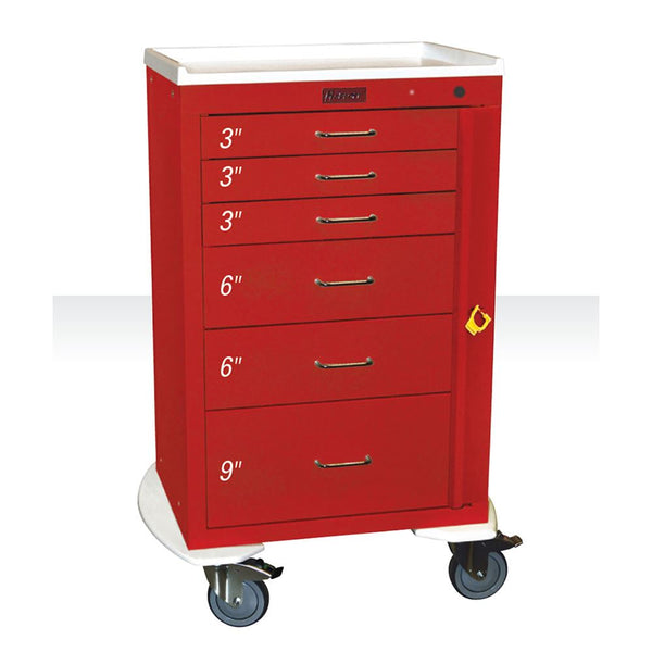 Harloff Mini24 6-Drawer Deluxe Emergency Cart Mini24 6-Drawer Deluxe ER Cart, Light Grey - 938733/LGRY/NA