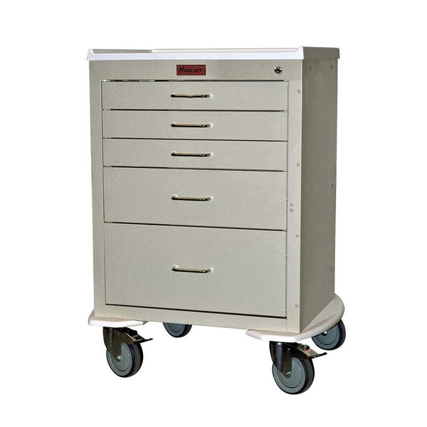 Harloff Mini24 5-Drawer Anesthesia Cart, Electronic Lock Mini24 5-Drawer Anesthesia Cart, Electronic Lock w/Anesthesia Pkg, Mauve - 938742/MAU/NA