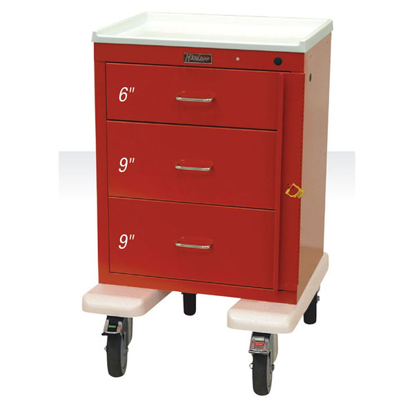 Harloff Mini24 3-Drawer Deluxe Emergency Cart Mini24 3-Drawer Deluxe ER Cart, Hammer Grey - 938753/HMGY/NA