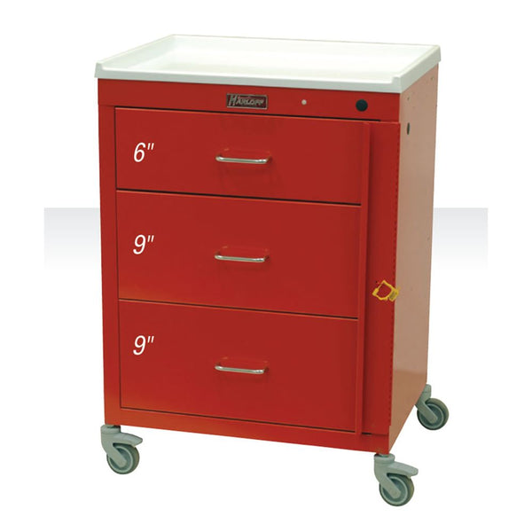 Harloff Mini24 3-Drawer Basic Emergency Cart Mini24 3-Drawer Basic ER Cart, Yellow - 938779/YEL/NA