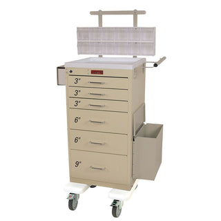 Harloff 6-Drawer Phlebotomy Cart 6-Drawer Phlebotomy Cart, Electronic Lock, Red - 938783/RED/NA