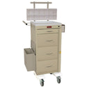 Harloff Mini-Line 4-Drawer Deluxe Emergency Cart Mini 4-Drawer Deluxe Cart w/Phlebotomy Pkg., Yellow - 938799/YEL/NA
