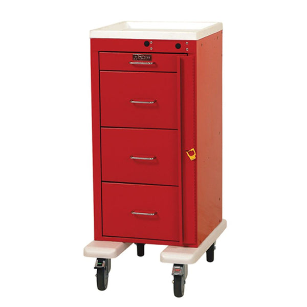 Harloff Mini-Line 4-Drawer Deluxe Emergency Cart Mini 4-Drawer Deluxe Cart w/Phlebotomy Pkg., Yellow - 938799/YEL/NA