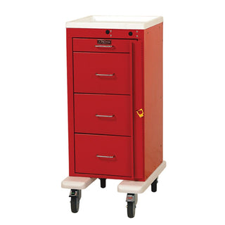 Harloff Mini-Line 4-Drawer Deluxe Emergency Cart Mini 4-Drawer Deluxe ER Cart, Burgundy - 938800/BUR/NA