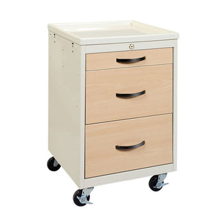 AliMed Mini Series 3-Drawer Wood-Look Cart Mini 3-Drawer Wood-Look Cart, Pine - 938863/LGT/TT
