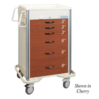 AliMed Select Series 6-Drawer Wood-Look Cart, Key Lock Select 6-Drawer Wood-Look Cart, Key Lock, Cherry - 938867/CHY/TT