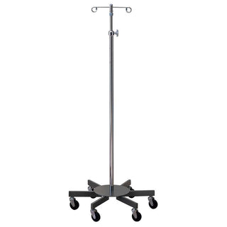 Brewer Infusion Pump Stands Infusion Pump Stand, 16" Base Epoxy-Coated, 4 Hooks, 5 Legs - 91-644