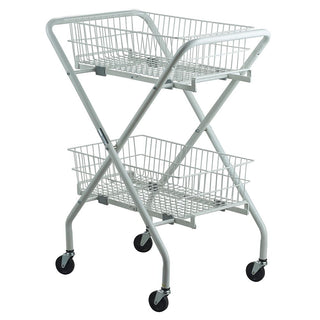 Multipurpose Brewer Folding Wire Basket Utility Cart Multipurpose Folding Wire Basket Utility Cart - 95-734