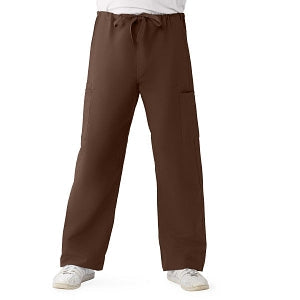 Medline ComfortEase Unisex Nonreversible Cargo Pants with Drawstring - ComfortEase Unisex Non-Reversible Drawstring Cargo Scrub Pants with Medline Color-Coding, Size 2XL Regular Inseam, Brown - 950JBRXXL-CM