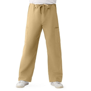 Medline ComfortEase Unisex Nonreversible Cargo Pants with Drawstring - ComfortEase Unisex Non-Reversible Drawstring Cargo Scrub Pants with Medline Color-Coding, Size 3XL Tall Inseam, Khaki - 950JKK3XLL-CM