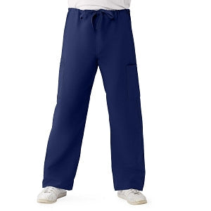Medline ComfortEase Unisex Nonreversible Cargo Pants with Drawstring - ComfortEase Unisex Non-Reversible Drawstring Cargo Scrub Pants with Medline Color-Coding, Size L Tall Inseam, Midnight Blue - 950JNTLL-CM