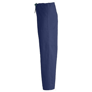 Medline ComfortEase Unisex Nonreversible Cargo Pants with Drawstring - ComfortEase Unisex Non-Reversible Drawstring Cargo Scrub Pants with Medline Color-Coding, Size XS Tall Inseam, Midnight Blue - 950JNTXSL-CM