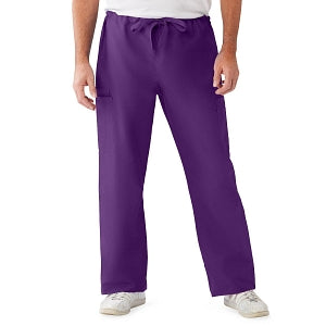 Medline ComfortEase Unisex Nonreversible Cargo Pants with Drawstring - ComfortEase Unisex Non-Reversible Drawstring Cargo Scrub Pants with Medline Color-Coding, Size M Tall Inseam, Rich Purple - 950JPPML-CM