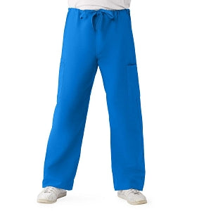 Medline ComfortEase Unisex Nonreversible Cargo Pants with Drawstring - ComfortEase Unisex Non-Reversible Drawstring Cargo Scrub Pants with Medline Color-Coding, Size 5XL Regular Inseam, Royal Blue - 950JRL5XL-CM