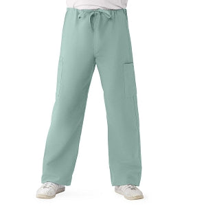 Medline ComfortEase Unisex Nonreversible Cargo Pants with Drawstring - ComfortEase Unisex Non-Reversible Drawstring Cargo Scrub Pants with Medline Color-Coding, Size 3XL Regular Inseam, Seaspray - 950JSSXXXL-CM