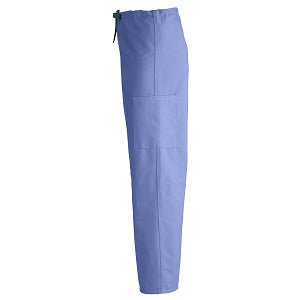Medline ComfortEase Unisex Nonreversible Cargo Pants with Drawstring - ComfortEase Unisex Non-Reversible Drawstring Cargo Scrub Pants with Medline Color-Coding, Size 2XL Regular Inseam, Ceil Blue - 950JTHXXL-CM