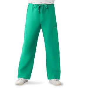 Medline ComfortEase Unisex Nonreversible Cargo Pants with Drawstring - ComfortEase Unisex Non-Reversible Drawstring Cargo Scrub Pants with Medline Color-Coding, Size 3XL Regular Inseam, Jade - 950JTJXXXL-CM