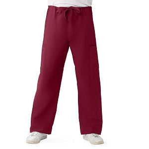 Medline ComfortEase Unisex Nonreversible Cargo Pants with Drawstring - ComfortEase Unisex Non-Reversible Drawstring Cargo Scrub Pants with Medline Color-Coding, Size L Regular Inseam, Wine - 950JWNL-CM